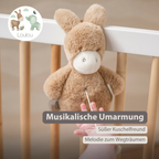 LouLou Mini Musical Plush Donkey - Baby Soft Toy - 20 cm - Light Caramel [DE]