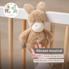 LouLou Mini Musical Plush Donkey - Baby Soft Toy - 20 cm - Light Caramel [ES]