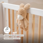 LouLou Mini Musical Plush Donkey - Baby Soft Toy - 20 cm - Light Caramel [ES]