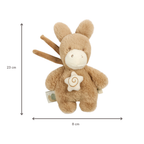 LouLou Mini Musical Plush Donkey - Baby Soft Toy - 20 cm - Light Caramel [ES]