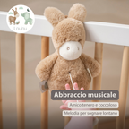 LouLou Mini Musical Plush Donkey - Baby Soft Toy - 20 cm - Light Caramel [IT]