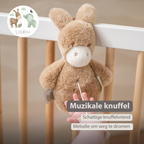 LouLou Mini Musical Plush Donkey - Baby Soft Toy - 20 cm - Light Caramel [NL]