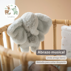 LouLou Mini Musical Plush Elephant - Baby Soft Toy - 20 cm - Linden Green [ES]