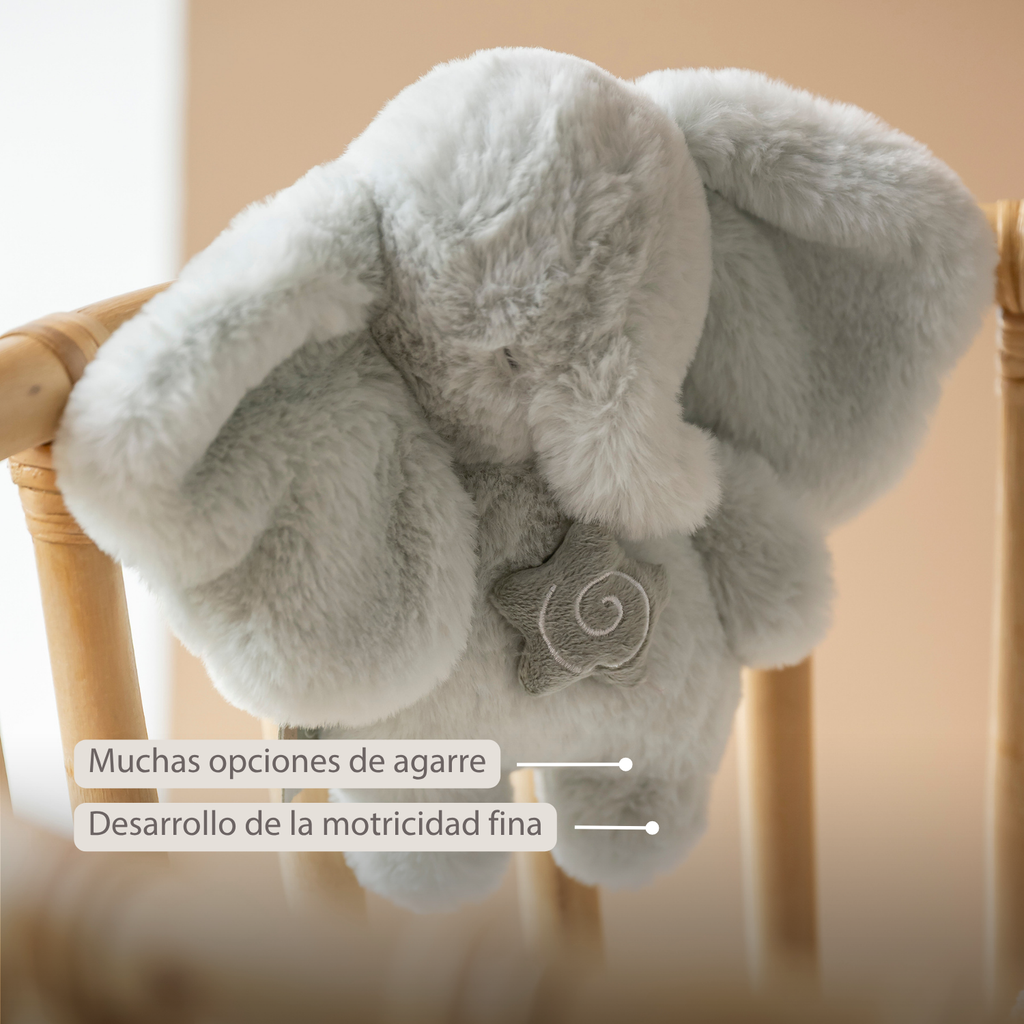 LouLou Mini Musical Plush Elephant - Baby Soft Toy - 20 cm - Linden Green [ES]