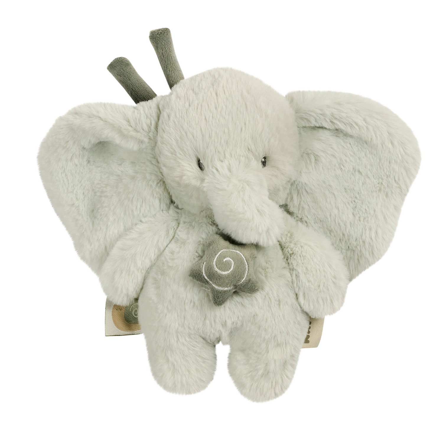 LouLou Mini Musical Plush Elephant - Baby Soft Toy - 20 cm - Linden Green [FR]