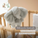 LouLou Mini Musical Plush Elephant - Baby Soft Toy - 20 cm - Linden Green [IT]