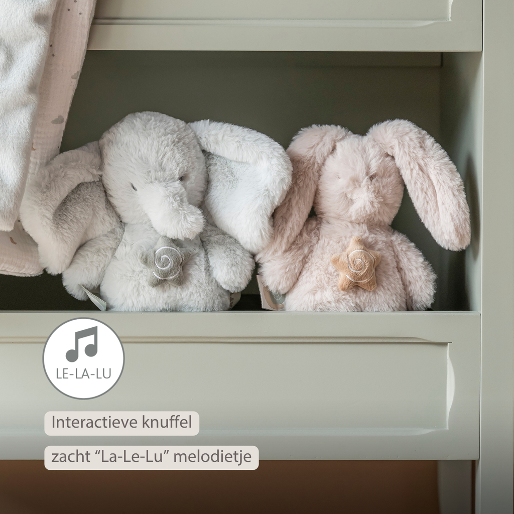 LouLou Mini Musical Plush Elephant - Baby Soft Toy - 20 cm - Linden Green [NL]