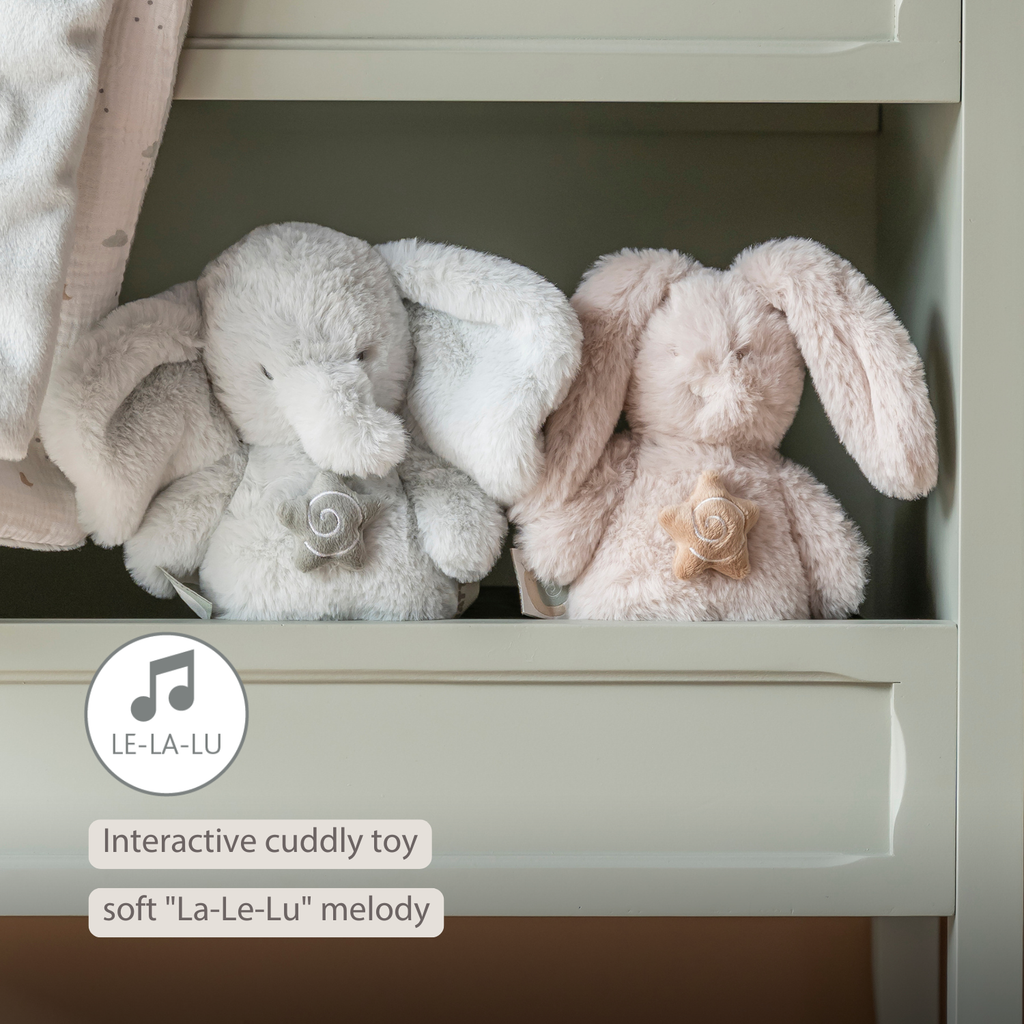 LouLou Mini Musical Plush Elephant - Baby Soft Toy - 20 cm - Linden Green [EN]