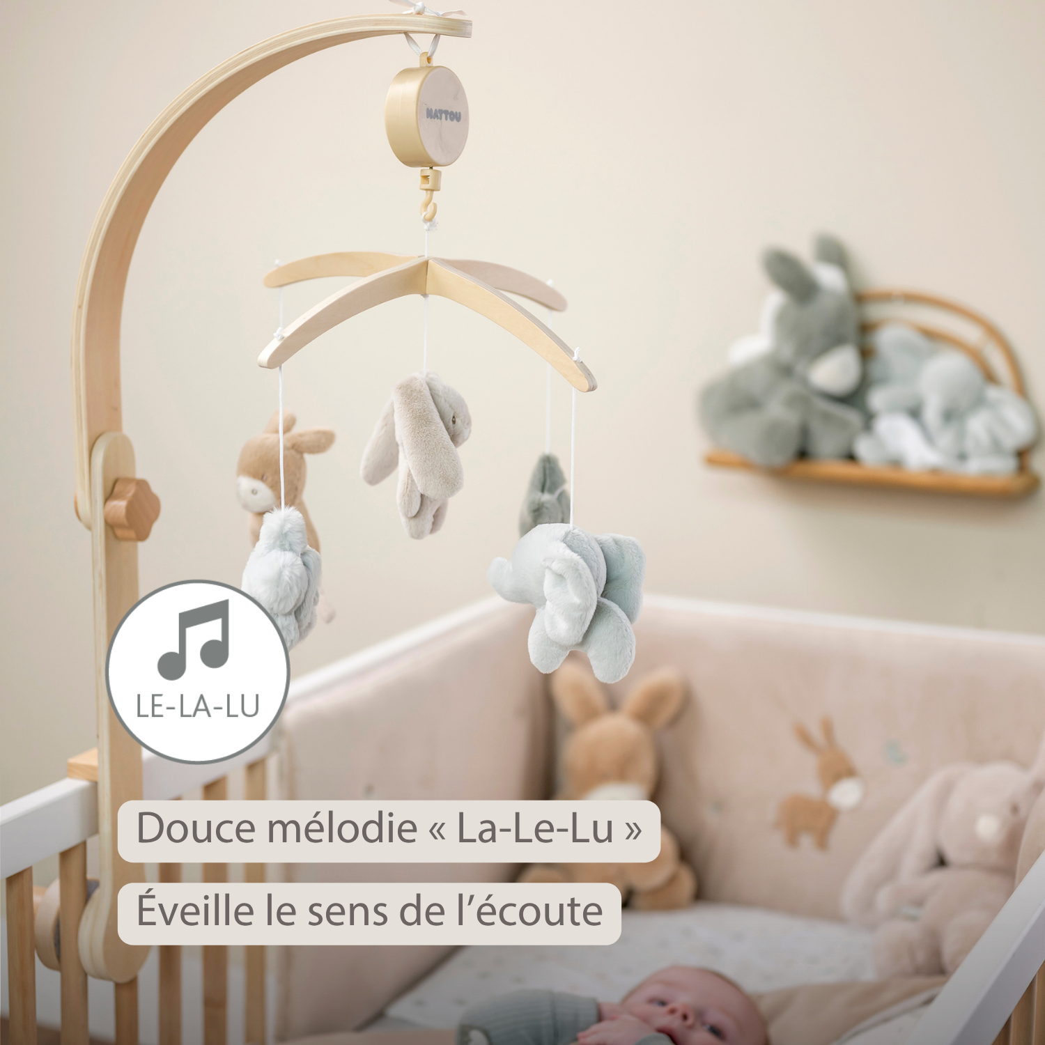LouLou Musical Mobile - 50 x 40 x 74 cm - Soft Colours [FR]