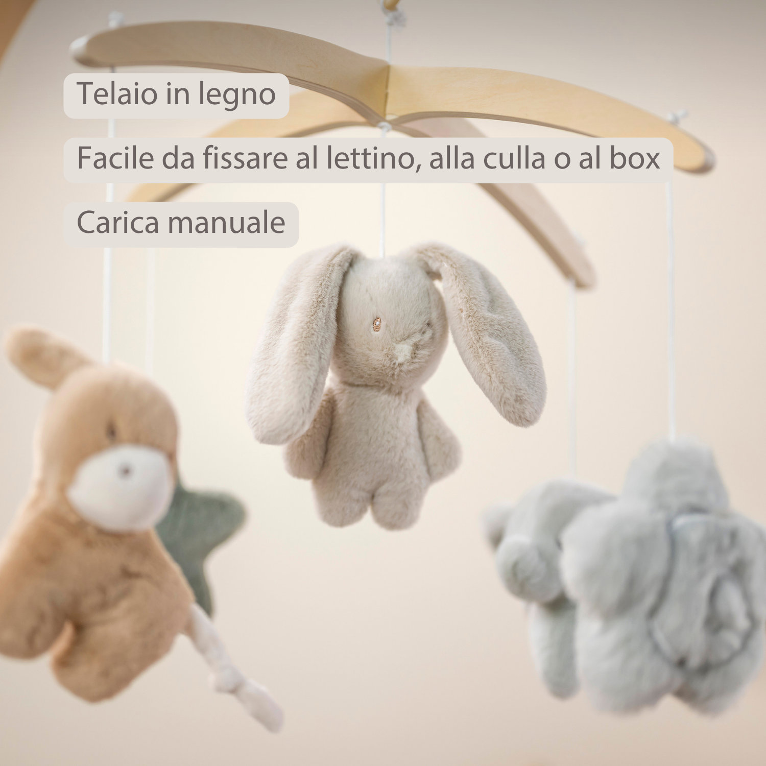 LouLou Musical Mobile - 50 x 40 x 74 cm - Soft Colours [IT]