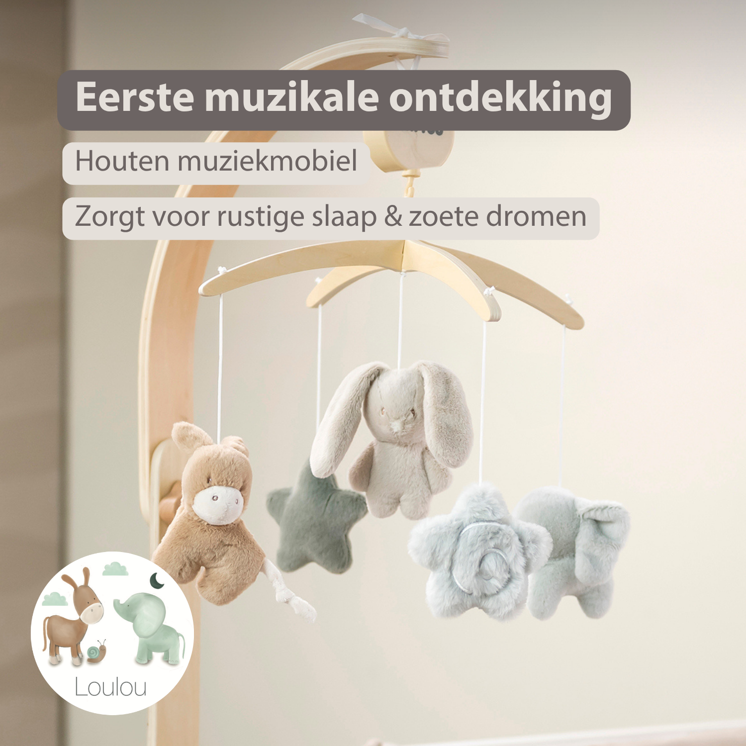 LouLou Musical Mobile - 50 x 40 x 74 cm - Soft Colours [NL]