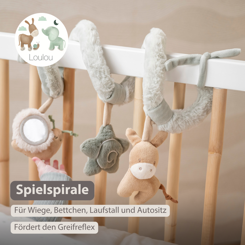 LouLou Activity Spiral - Baby Spiral Toy for Home or On the Go - 18 cm - Soft Colours [DE]