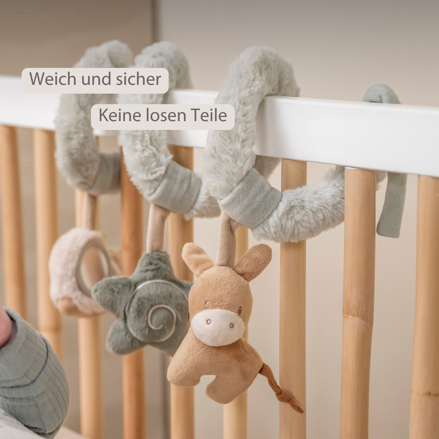 LouLou Activity Spiral - Baby Spiral Toy for Home or On the Go - 18 cm - Soft Colours [DE]