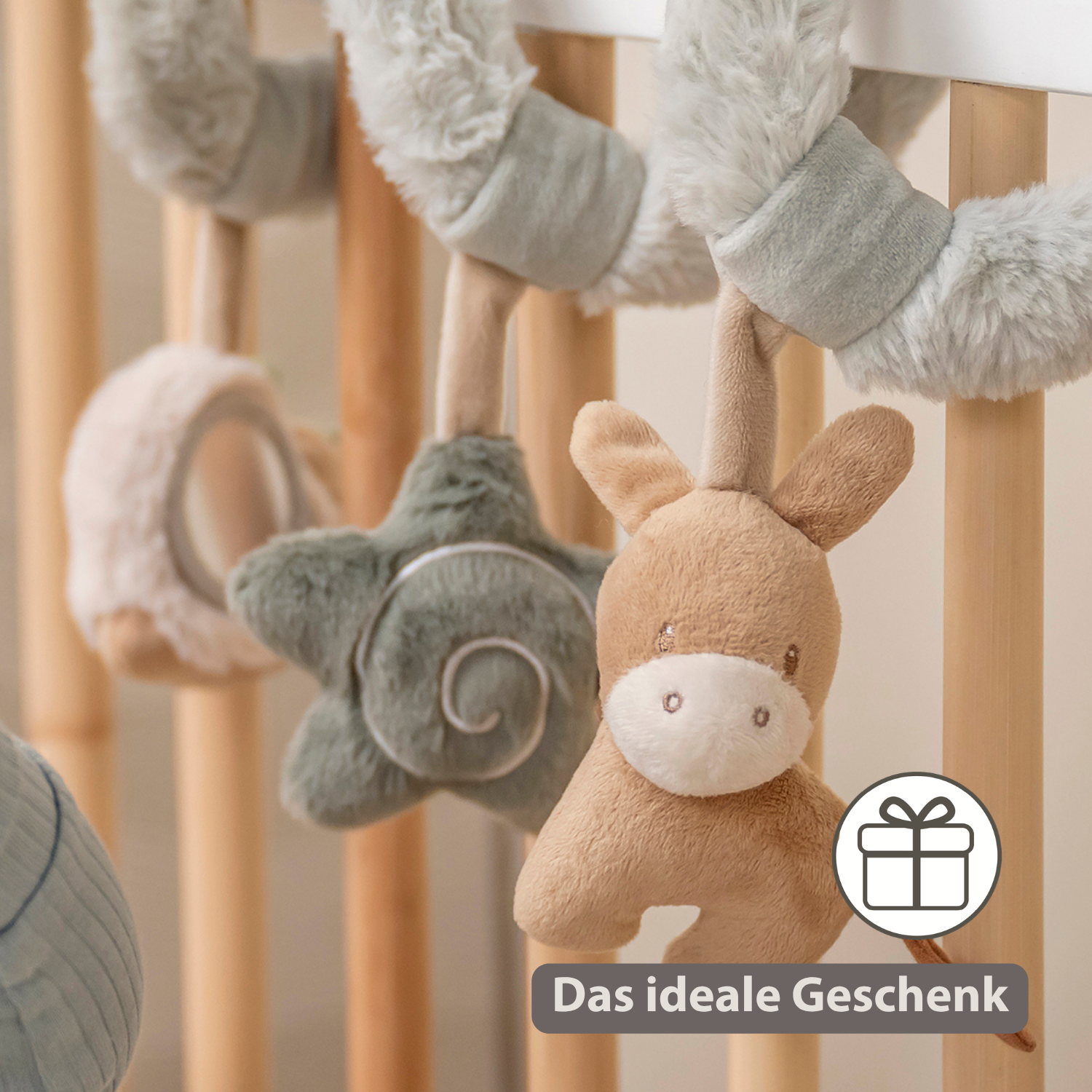 LouLou Activity Spiral - Baby Spiral Toy for Home or On the Go - 18 cm - Soft Colours [DE]
