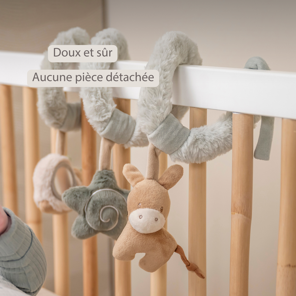 LouLou Activity Spiral - Baby Spiral Toy for Home or On the Go - 18 cm - Soft Colours [FR]