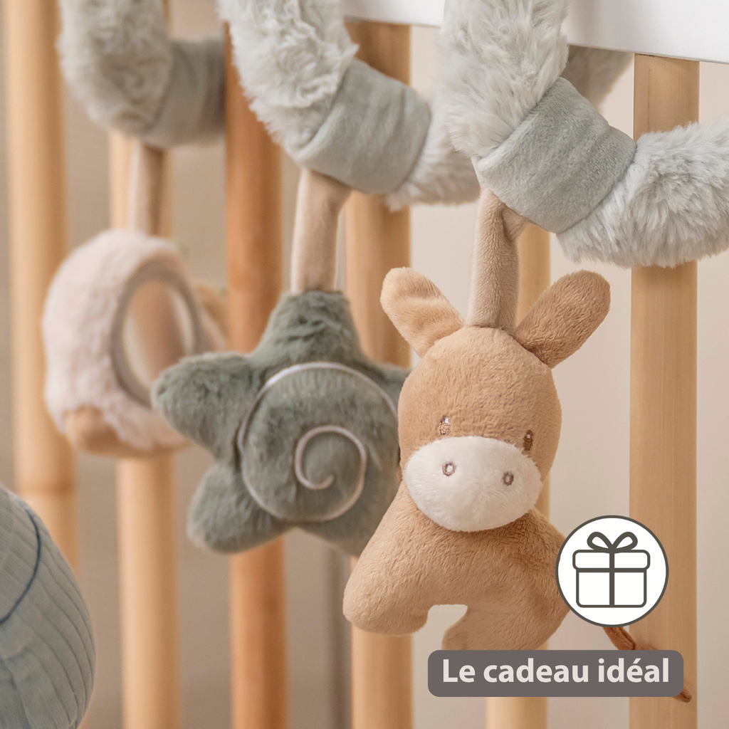 LouLou Activity Spiral - Baby Spiral Toy for Home or On the Go - 18 cm - Soft Colours [FR]