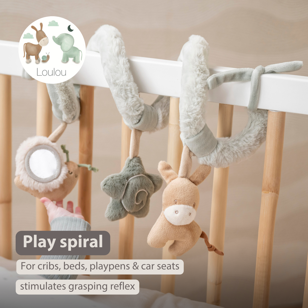 LouLou Activity Spiral - Baby Spiral Toy for Home or On the Go - 18 cm - Soft Colours [EN]