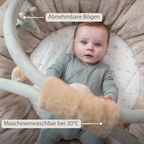 LouLou Stuffed Playmat with Rounded Arches - 90 cm - Activity Play Mat for Babies - Padded Edges - Soft Colours [DE]