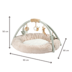 LouLou Stuffed Playmat with Rounded Arches - 90 cm - Activity Play Mat for Babies - Padded Edges - Soft Colours [DE]
