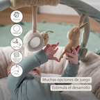 LouLou Stuffed Playmat with Rounded Arches - 90 cm - Activity Play Mat for Babies - Padded Edges - Soft Colours [ES]