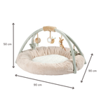 LouLou Stuffed Playmat with Rounded Arches - 90 cm - Activity Play Mat for Babies - Padded Edges - Soft Colours [ES]