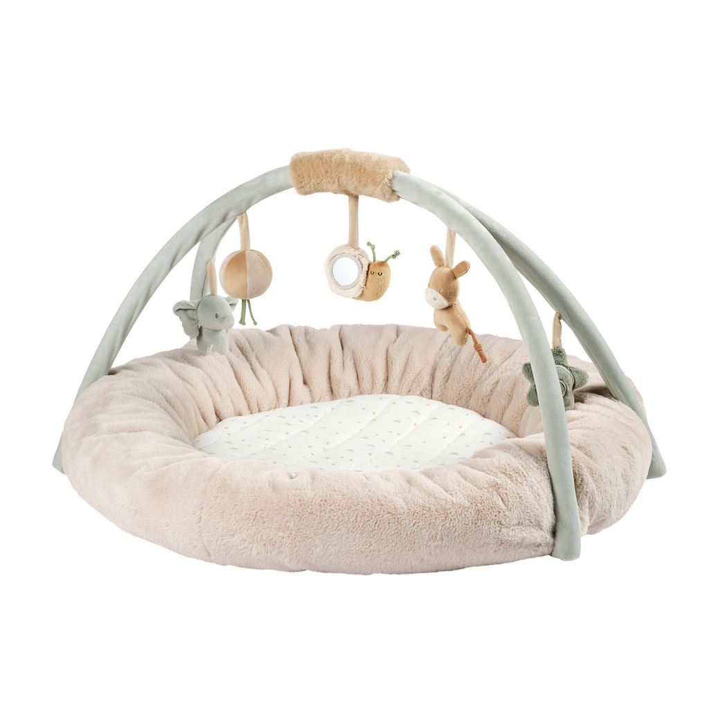 LouLou Stuffed Playmat with Rounded Arches - 90 cm - Activity Play Mat for Babies - Padded Edges - Soft Colours [IT]