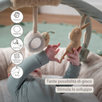 LouLou Stuffed Playmat with Rounded Arches - 90 cm - Activity Play Mat for Babies - Padded Edges - Soft Colours [IT]