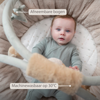 LouLou Stuffed Playmat with Rounded Arches - 90 cm - Activity Play Mat for Babies - Padded Edges - Soft Colours [NL]