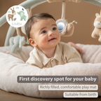 LouLou Stuffed Playmat with Rounded Arches - 90 cm - Activity Play Mat for Babies - Padded Edges - Soft Colours [EN]