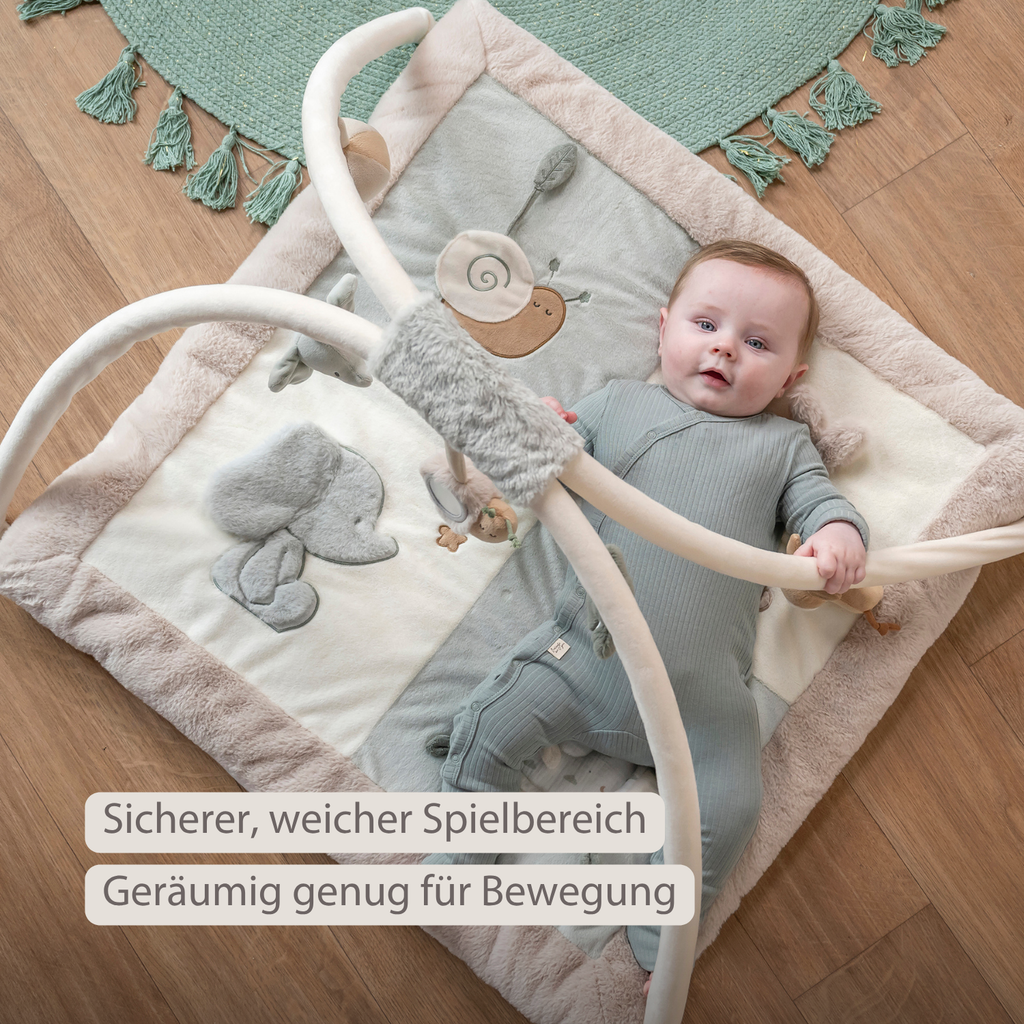 LouLou Playmat Square with Rounded Arches - 80 x 80 cm - Activity Play Mat for Babies - Soft Colours [DE]