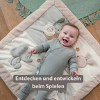LouLou Playmat Square with Rounded Arches - 80 x 80 cm - Activity Play Mat for Babies - Soft Colours [DE]