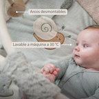 LouLou Playmat Square with Rounded Arches - 80 x 80 cm - Activity Play Mat for Babies - Soft Colours [ES]