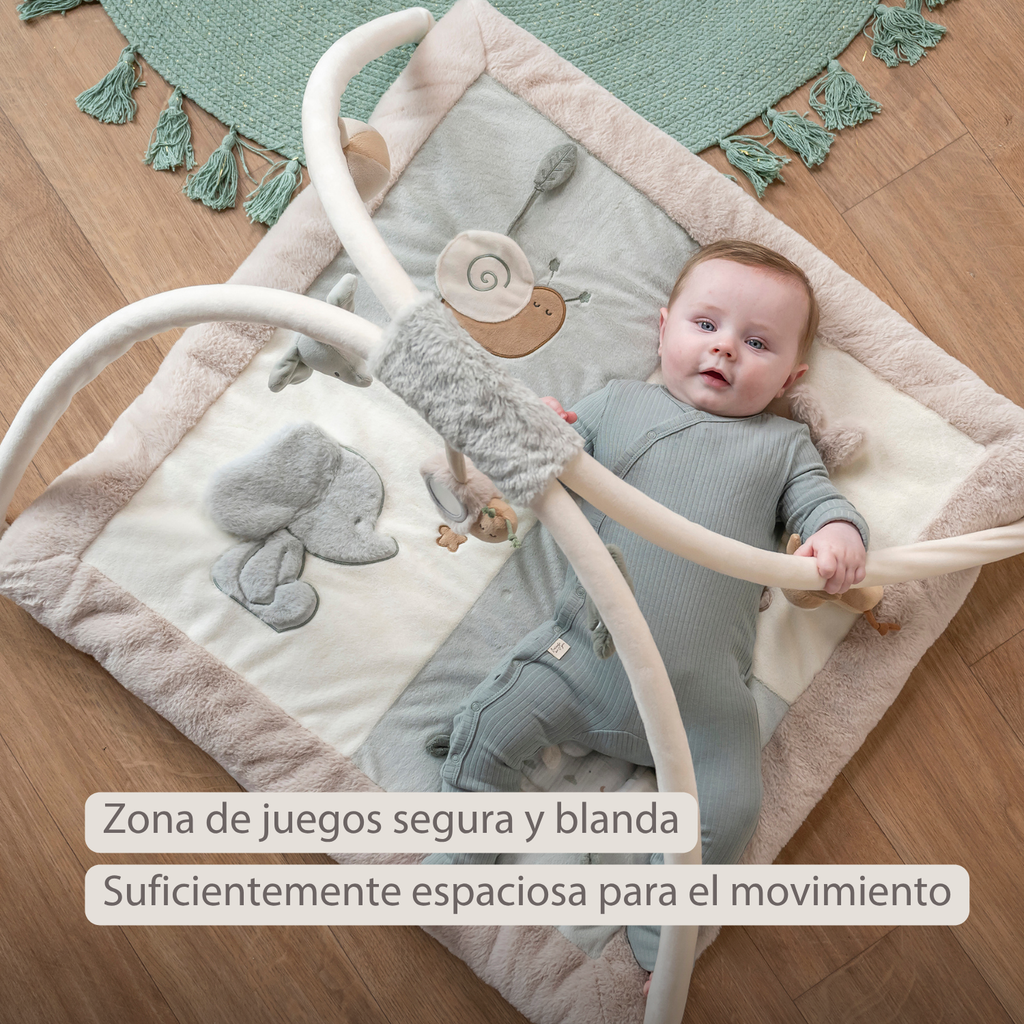 LouLou Playmat Square with Rounded Arches - 80 x 80 cm - Activity Play Mat for Babies - Soft Colours [ES]