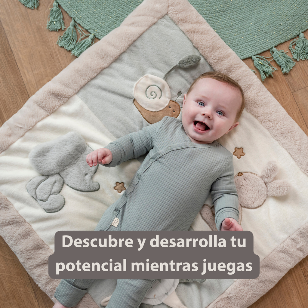 LouLou Playmat Square with Rounded Arches - 80 x 80 cm - Activity Play Mat for Babies - Soft Colours [ES]