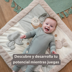 LouLou Playmat Square with Rounded Arches - 80 x 80 cm - Activity Play Mat for Babies - Soft Colours [ES]