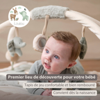 LouLou Playmat Square with Rounded Arches - 80 x 80 cm - Activity Play Mat for Babies - Soft Colours [FR]