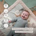 LouLou Playmat Square with Rounded Arches - 80 x 80 cm - Activity Play Mat for Babies - Soft Colours [FR]