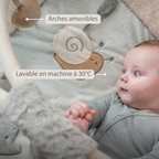 LouLou Playmat Square with Rounded Arches - 80 x 80 cm - Activity Play Mat for Babies - Soft Colours [FR]