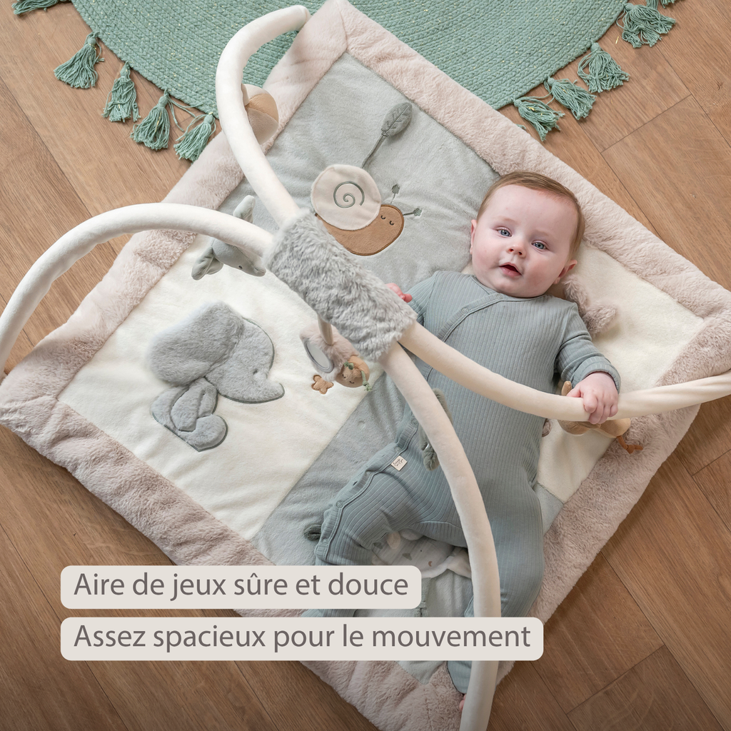 LouLou Playmat Square with Rounded Arches - 80 x 80 cm - Activity Play Mat for Babies - Soft Colours [FR]