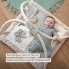 LouLou Playmat Square with Rounded Arches - 80 x 80 cm - Activity Play Mat for Babies - Soft Colours [FR]