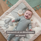 LouLou Playmat Square with Rounded Arches - 80 x 80 cm - Activity Play Mat for Babies - Soft Colours [FR]