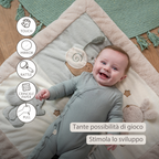 LouLou Playmat Square with Rounded Arches - 80 x 80 cm - Activity Play Mat for Babies - Soft Colours [IT]