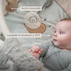 LouLou Playmat Square with Rounded Arches - 80 x 80 cm - Activity Play Mat for Babies - Soft Colours [IT]