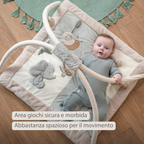 LouLou Playmat Square with Rounded Arches - 80 x 80 cm - Activity Play Mat for Babies - Soft Colours [IT]