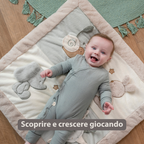 LouLou Playmat Square with Rounded Arches - 80 x 80 cm - Activity Play Mat for Babies - Soft Colours [IT]