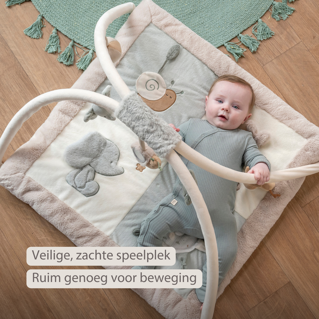 LouLou Playmat Square with Rounded Arches - 80 x 80 cm - Activity Play Mat for Babies - Soft Colours [NL]