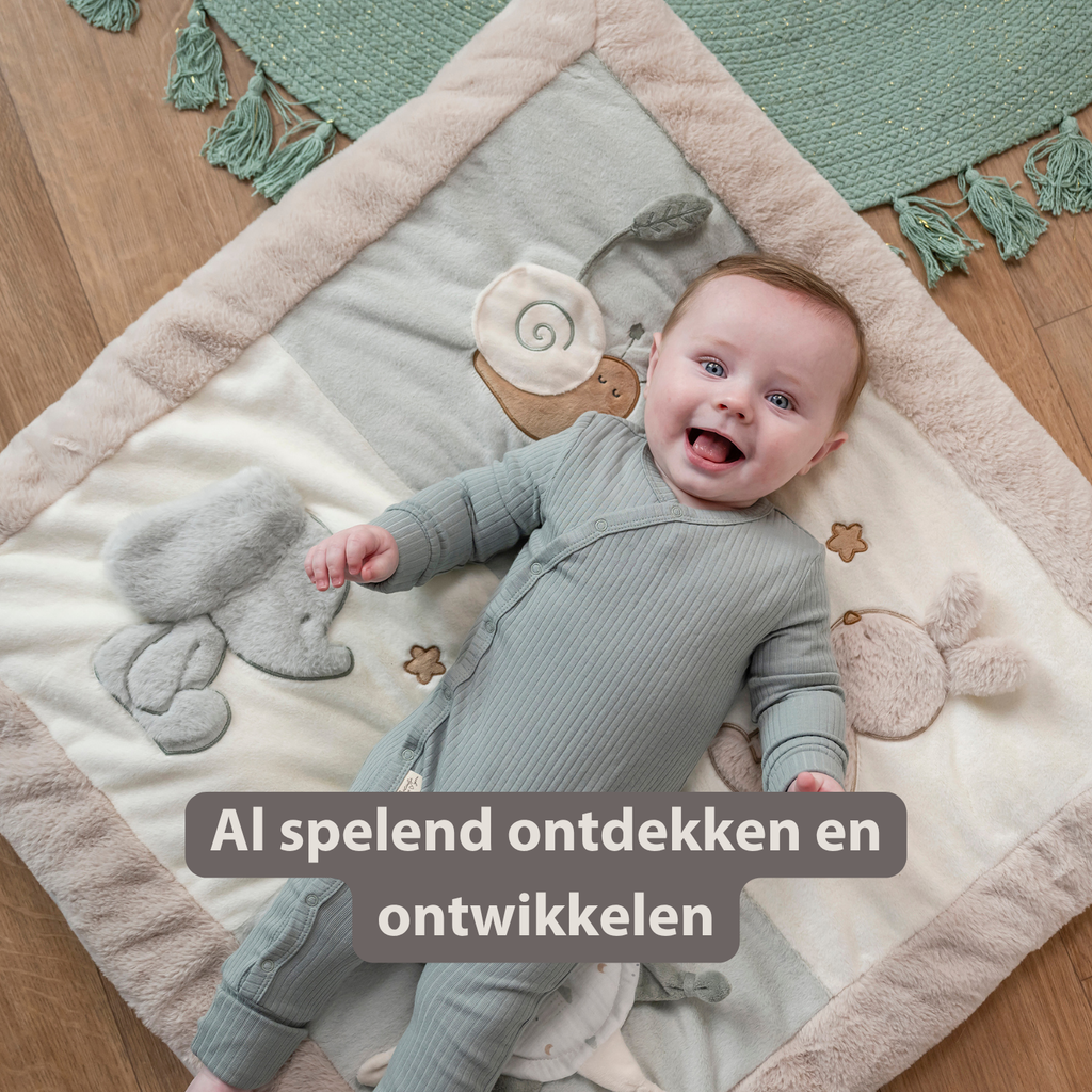 LouLou Playmat Square with Rounded Arches - 80 x 80 cm - Activity Play Mat for Babies - Soft Colours [NL]
