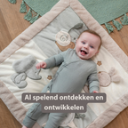 LouLou Playmat Square with Rounded Arches - 80 x 80 cm - Activity Play Mat for Babies - Soft Colours [NL]