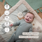 LouLou Playmat Square with Rounded Arches - 80 x 80 cm - Activity Play Mat for Babies - Soft Colours [EN]