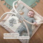 LouLou Playmat Square with Rounded Arches - 80 x 80 cm - Activity Play Mat for Babies - Soft Colours [EN]